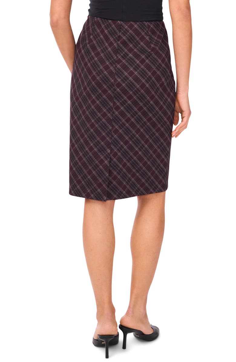 Vince Camuto Plaid Pencil Skirt, Alternate, color, Rich Black