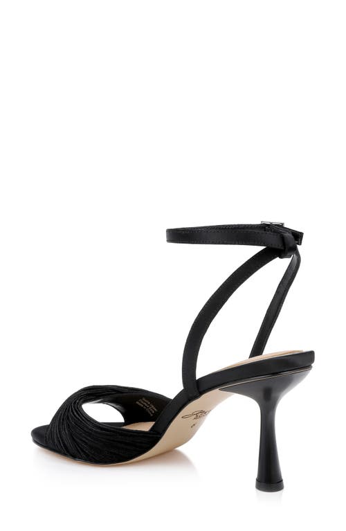Jewel Badgley Mischka Nanette Braided Ankle Strap Sandal In Black Satin