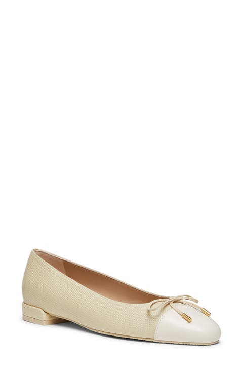 Sleek Cap Toe Bow Flat (Women)