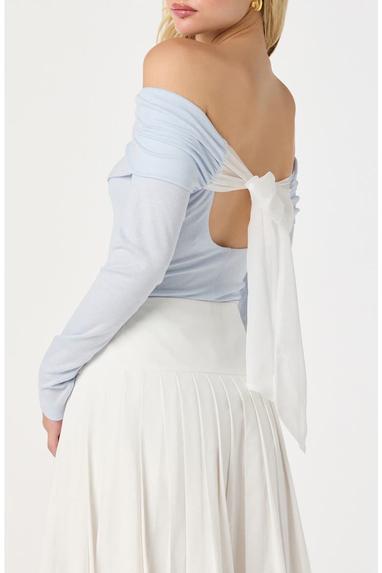 Margie Off the Shoulder Knit Top, Alternate, color, POWDER BLUE