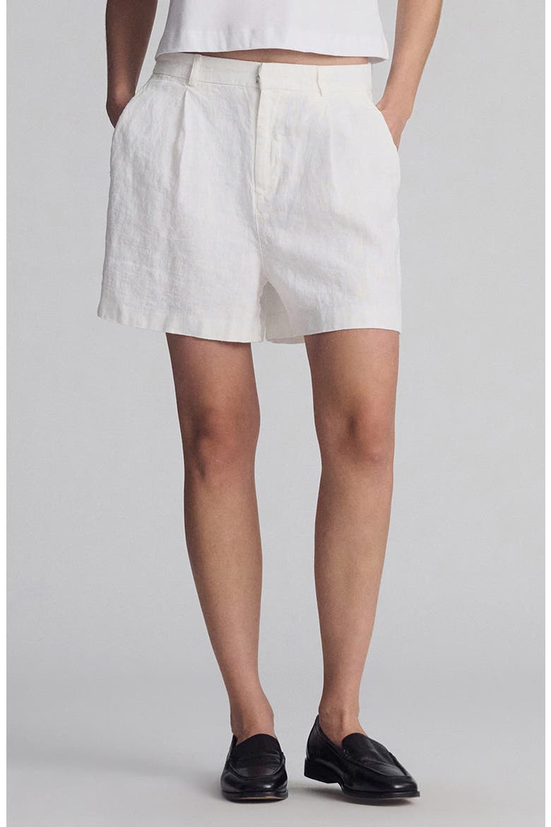 Woven Linen Shorts, Main, color, ANTIQUE WHITE