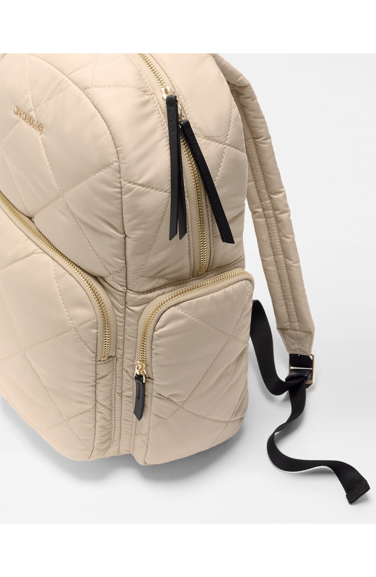 Madison Quilted Nylon Backpack, Alternate, color, SAND/ BLACK