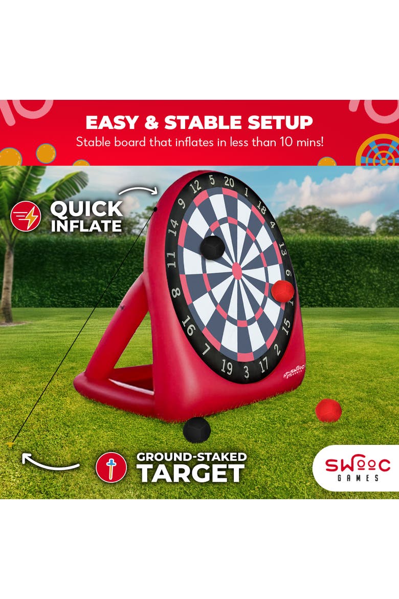 XL Giant Kick Darts Game, Alternate, color, Red