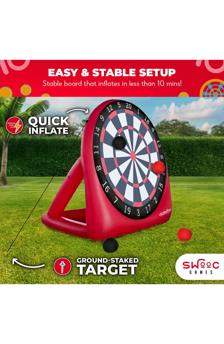Swooc Games XL Giant Kick Darts Game, Alternate, color, Red