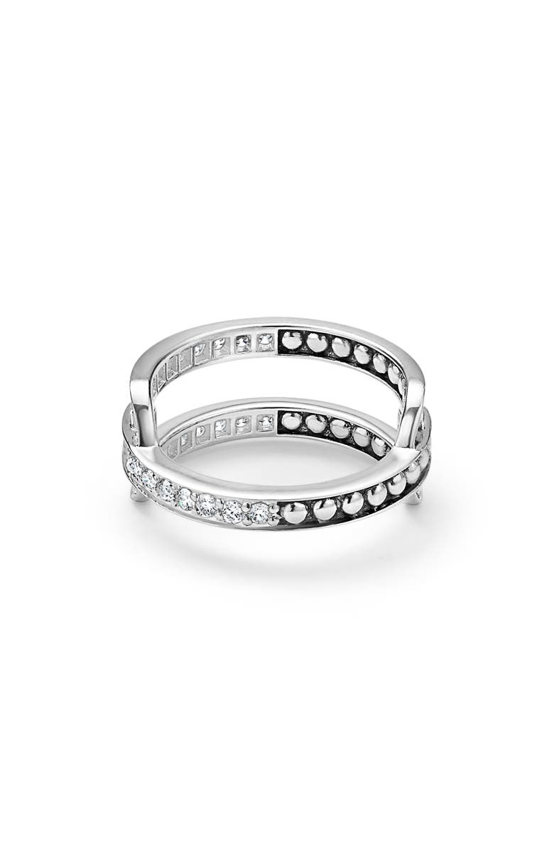LAGOS Caviar Spark Linear Diamond Ring, Alternate, color, Silver