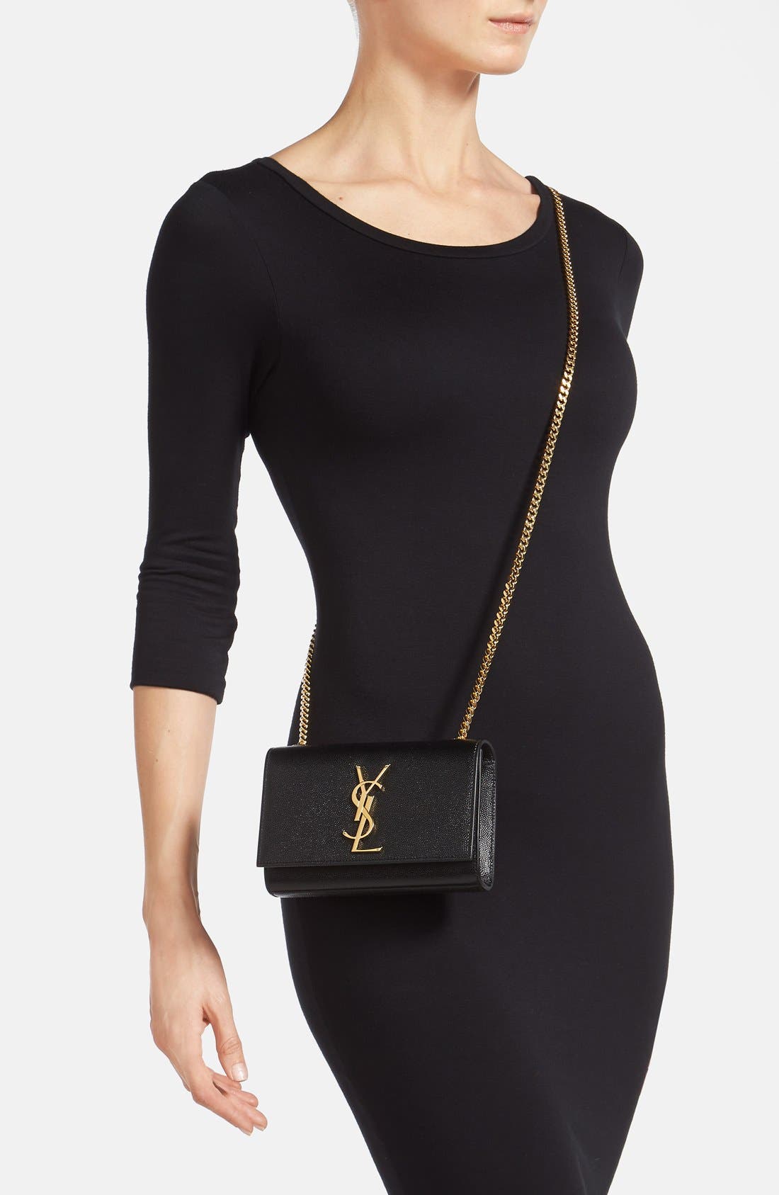 Small Kate Chain Crossbody Bag, Alternate, color, NOIR/ GOLD HDWR