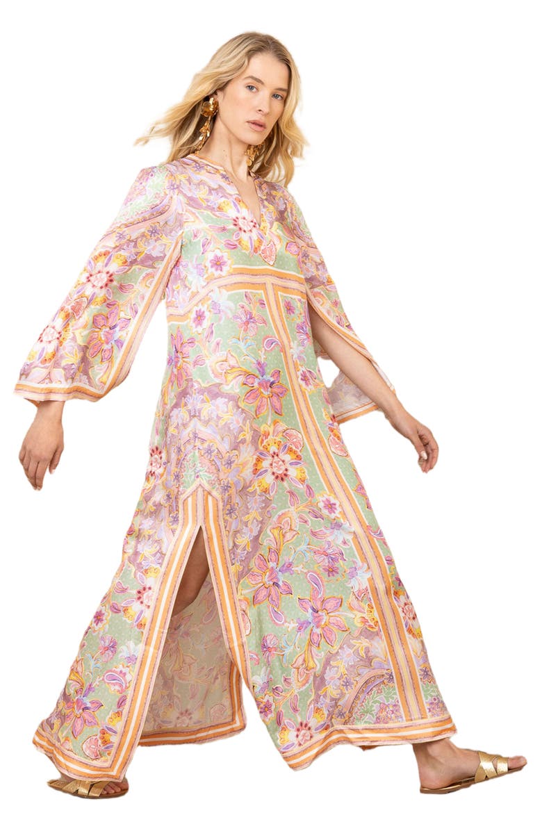 Hale Bob Aileen Silk Caftan Dress, Alternate, color, 