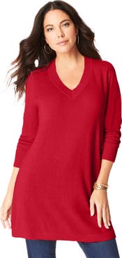 Roaman's Plus Size Cashmore V Neck Sweater (plus)