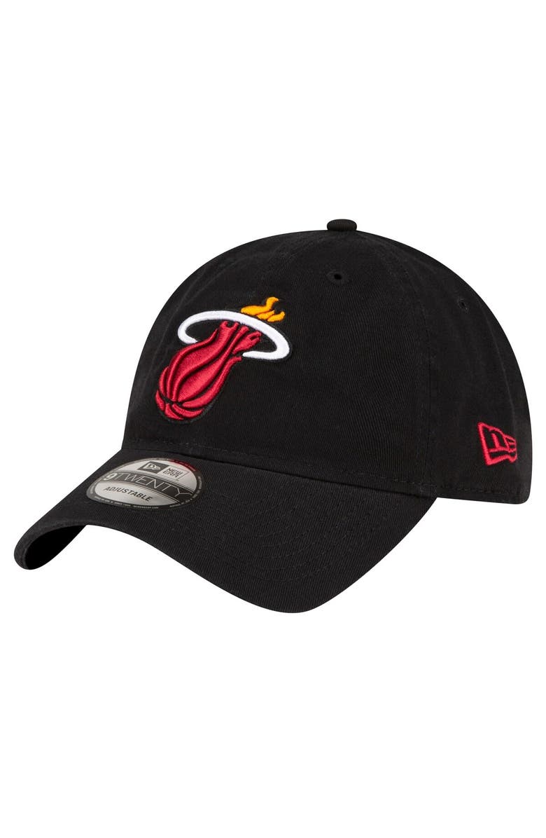 New Era Men's New Era Black Miami Heat Team 2.0 9TWENTY Adjustable Hat, Main, color, 