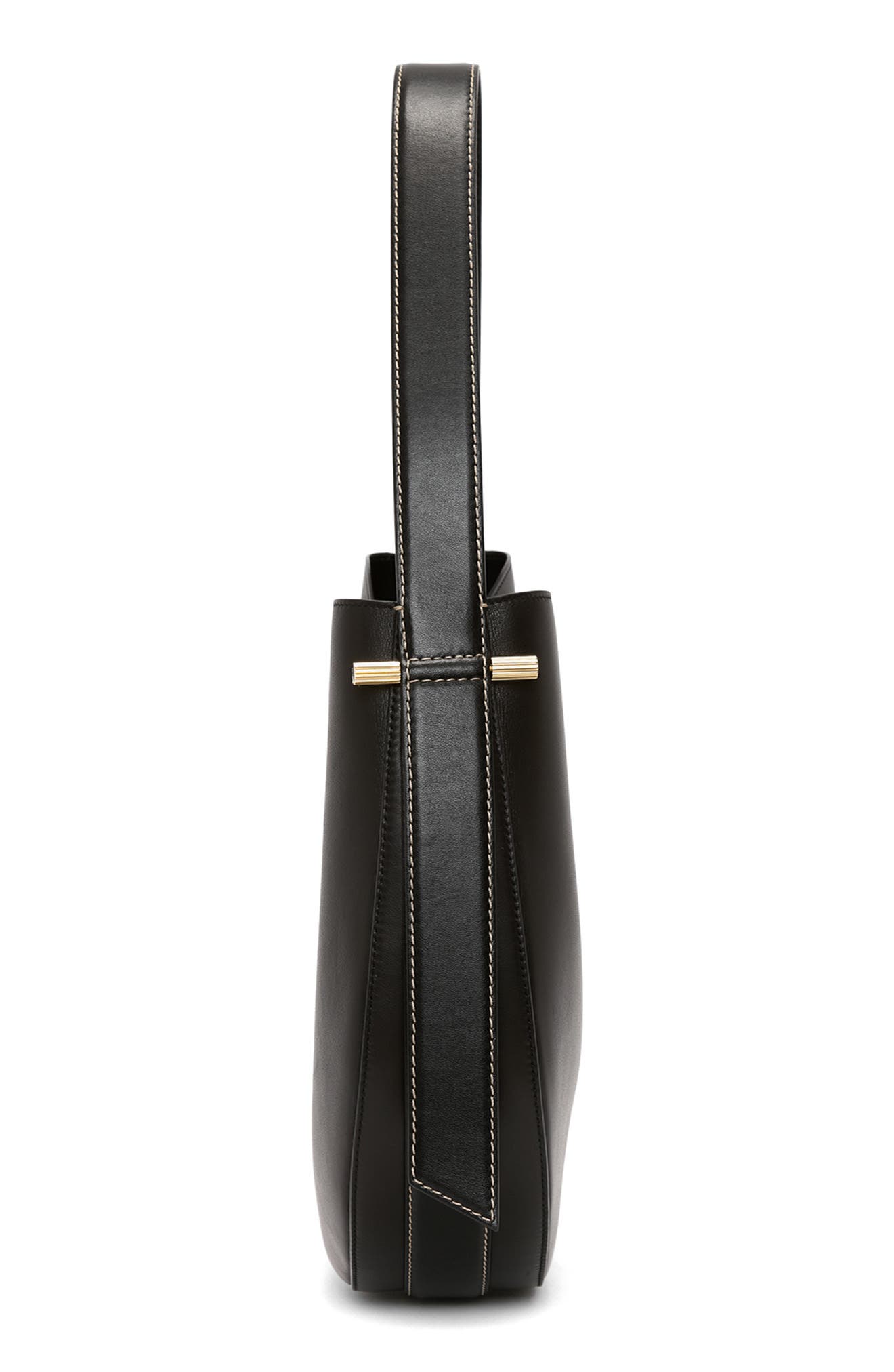 Victoria Beckham Dia Leather Hobo Bag, Alternate, color, Black