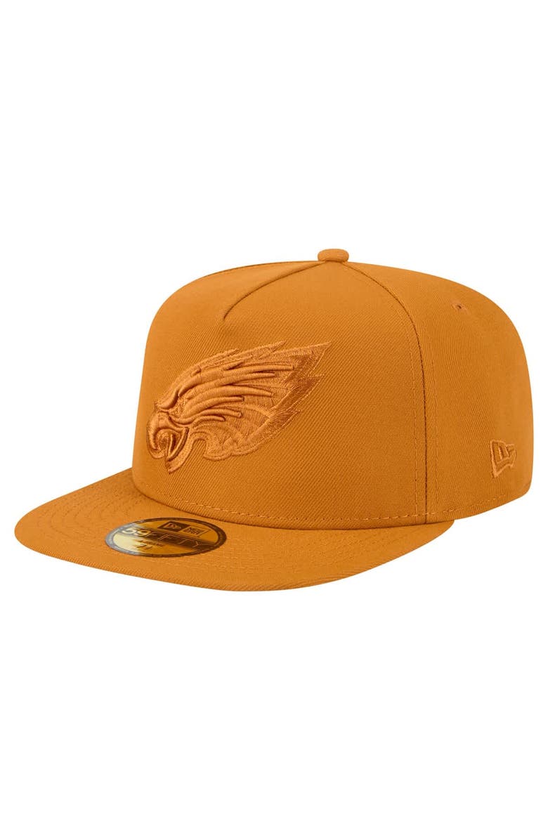 New Era Men's New Era  Brown Philadelphia Eagles Color Pack A-Frame 59FIFTY Fitted Hat, Main, color, Brown