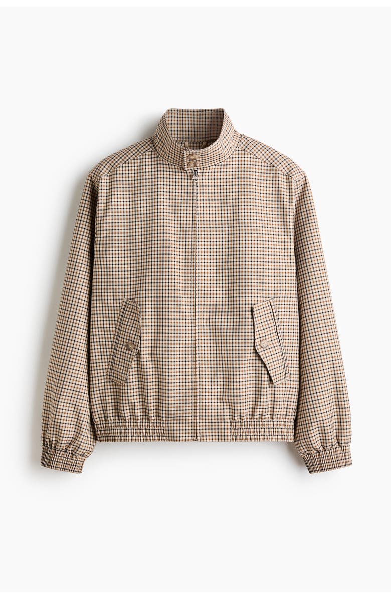 H&M Twill Jacket, Main, color, Beige/Checked