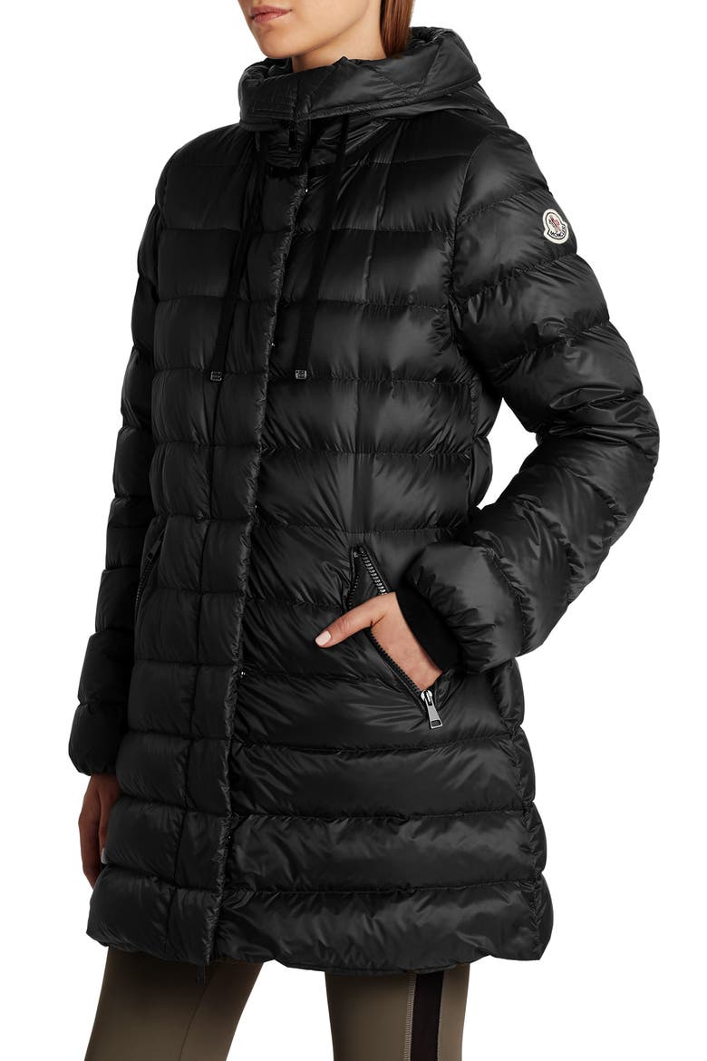 Gnosia Water Resistant Down Puffer Coat, Alternate, color, BLACK