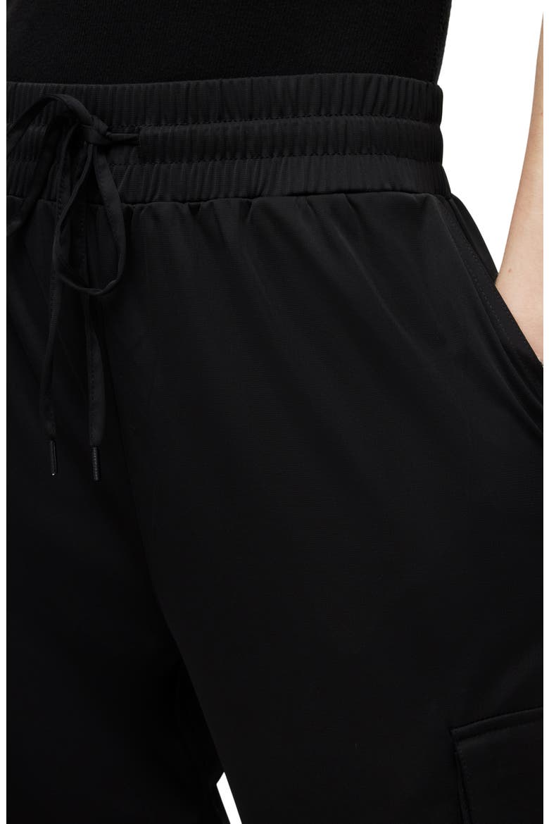 Carissa Drawstring Cotton Cargo Pants, Alternate, color, BLACK