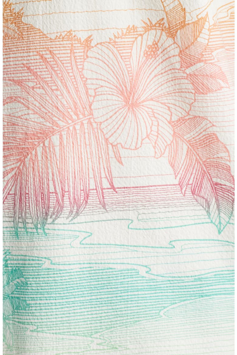 Nova Wave Corsica Coast Short Sleeve Cotton Blend Seersucker Button-Up Shirt, Alternate, color, MARBLE CREAM