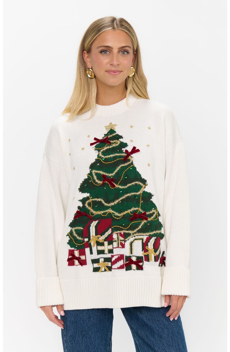 Show Me Your Mumu Fireside Sweater, Main, color, Christmas Tree Knit