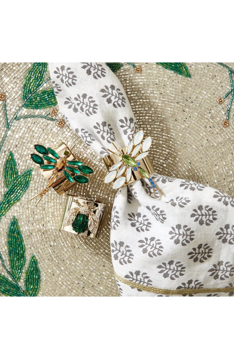 Joanna Buchanan Dragonfly napkin rings, set of two, Alternate, color, Emerald