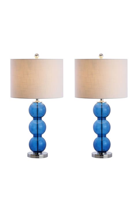 Bella 27" Glass Triple-Sphere LED Table Lamp (Set of 2)