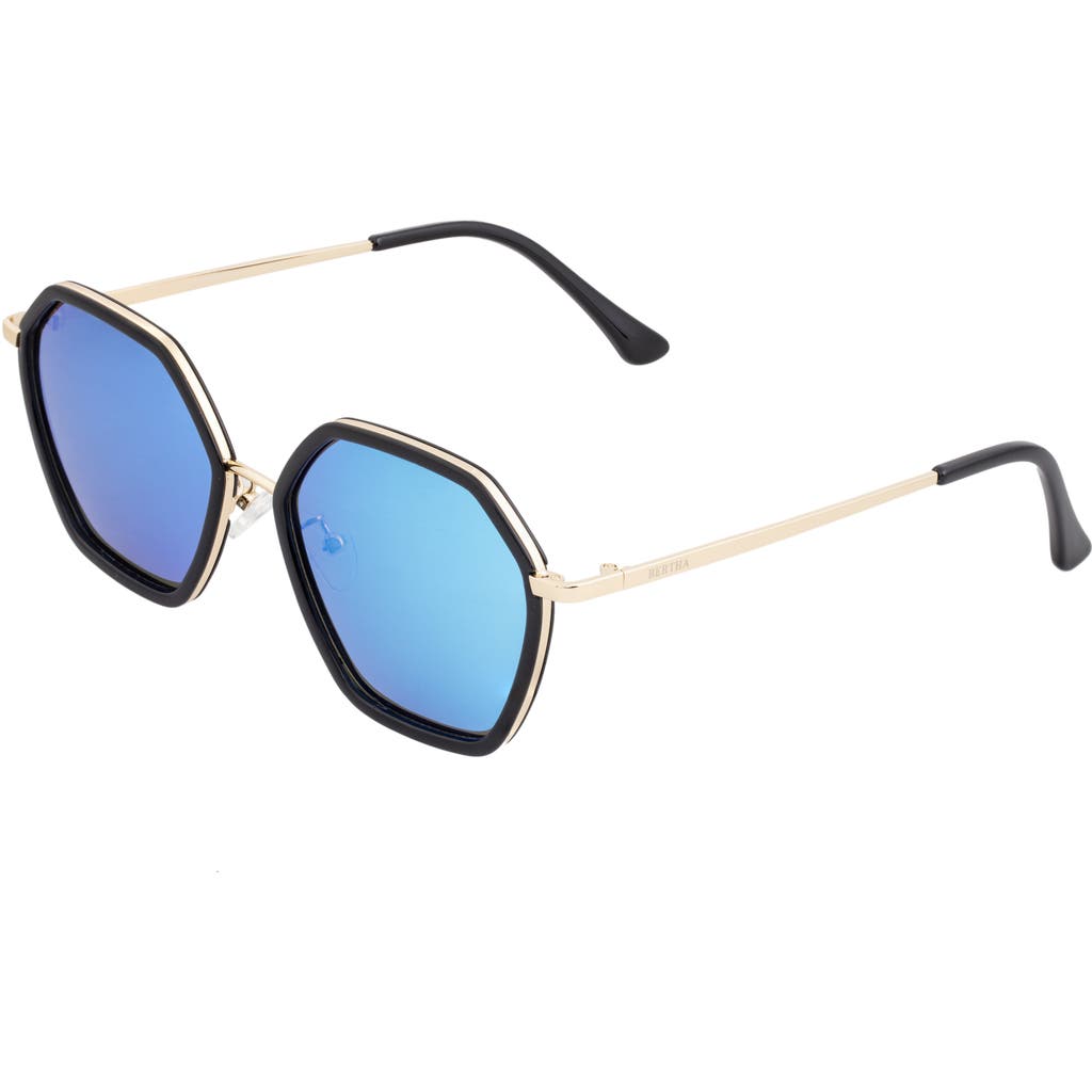 Bertha Ariana Polarized Sunglasses In Black/blue
