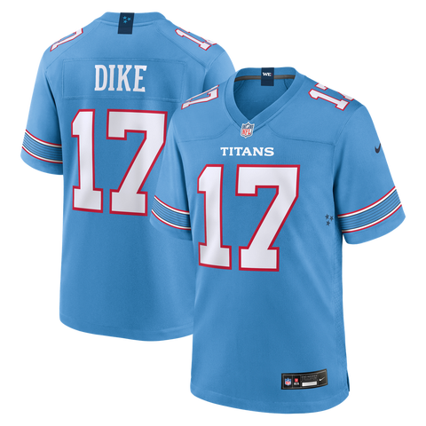 Men's Nike Chimere Dike  Light Blue Tennessee Titans Team Game Jersey