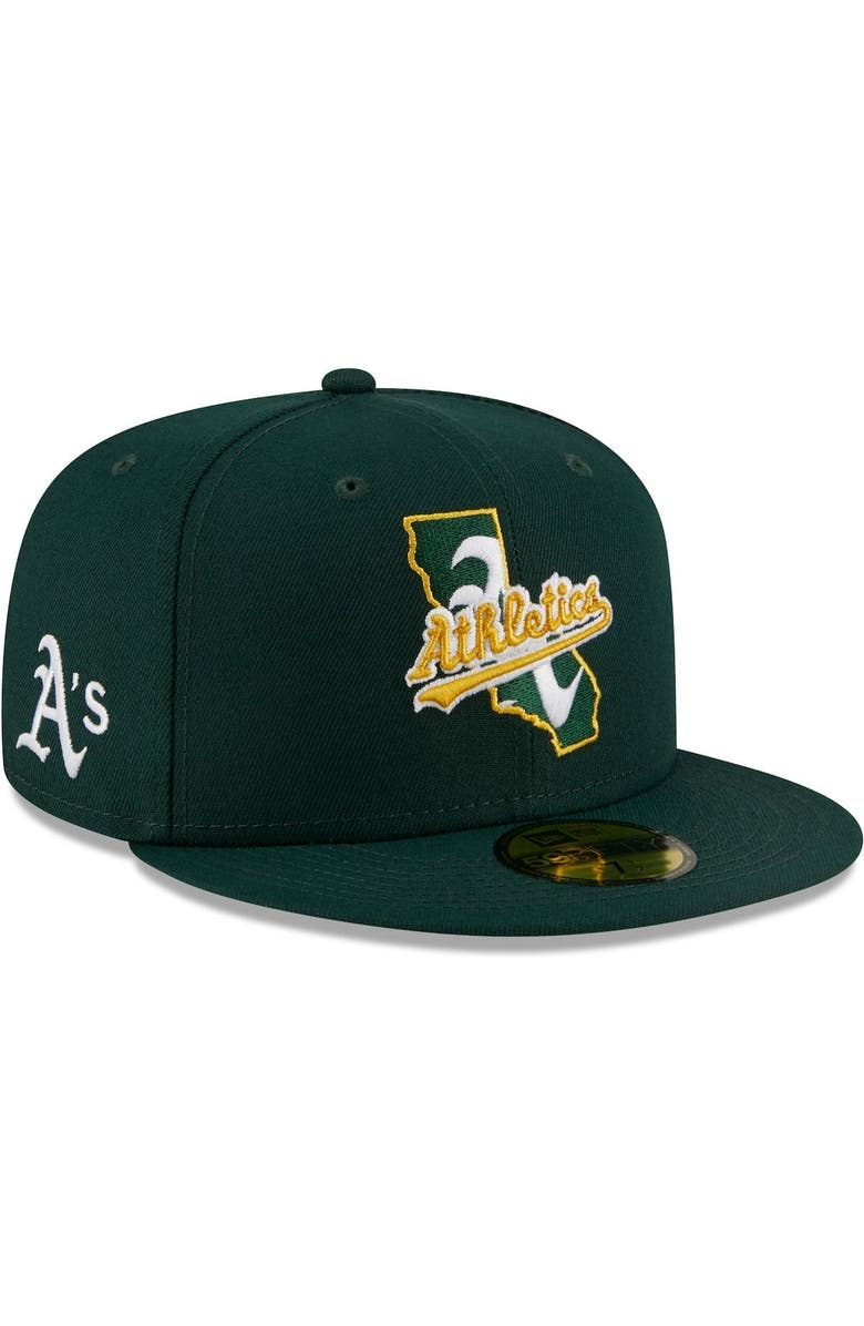 New Era Men's New Era Green Oakland Athletics Local II 59FIFTY Fitted Hat, Alternate, color, 