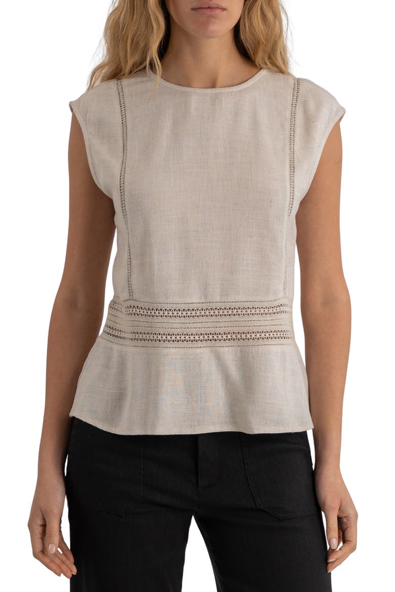 Carly Cap Sleeve Top, Main, color, NATURAL