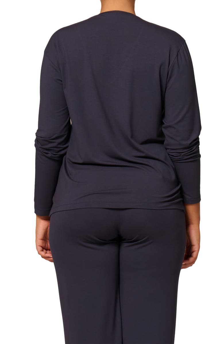 Simone Perele Aurore V-Neck Pajama Top, Alternate, color, Full Moon