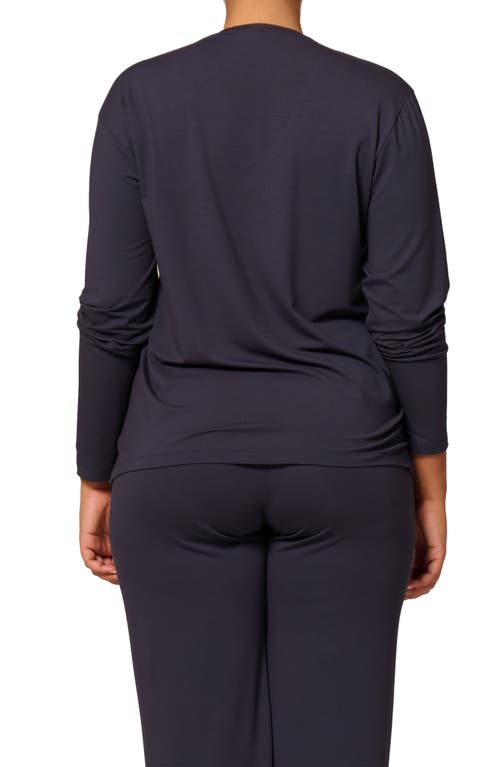 Simone Perele Aurore V-neck Pajama Top In Black