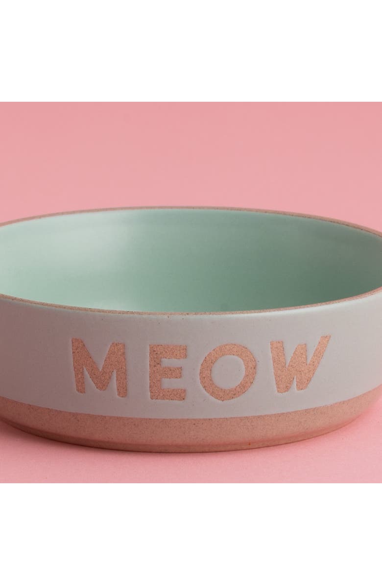 MASON CASH Meow Cat Bowl, 5.1 Inches, 10.1oz, Food & Water Dish, Alternate, color, Multicolored