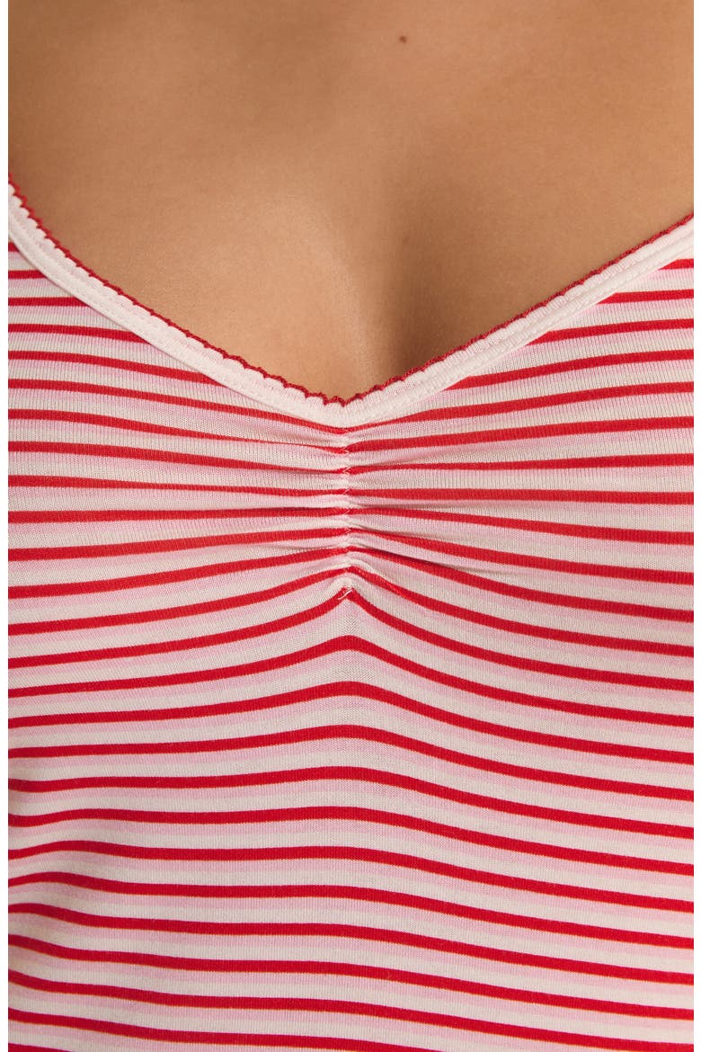 Vicky Striped Chemise, Alternate, color, RED