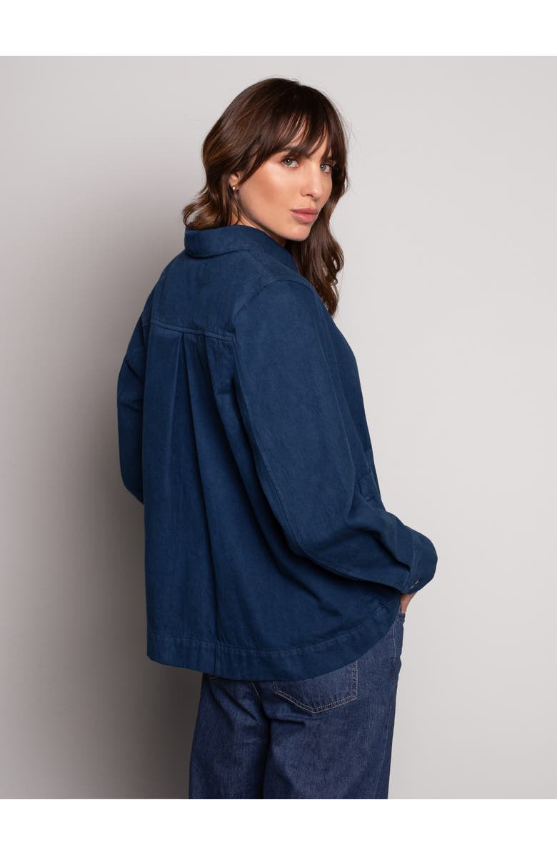 Celtic & Co. Cotton Twill Pleat Back Jacket, Alternate, color, Dark Navy