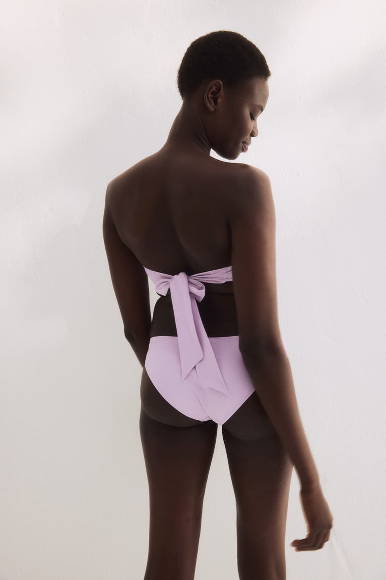 Padded Bandeau Bikini Top, Alternate, color, Light purple