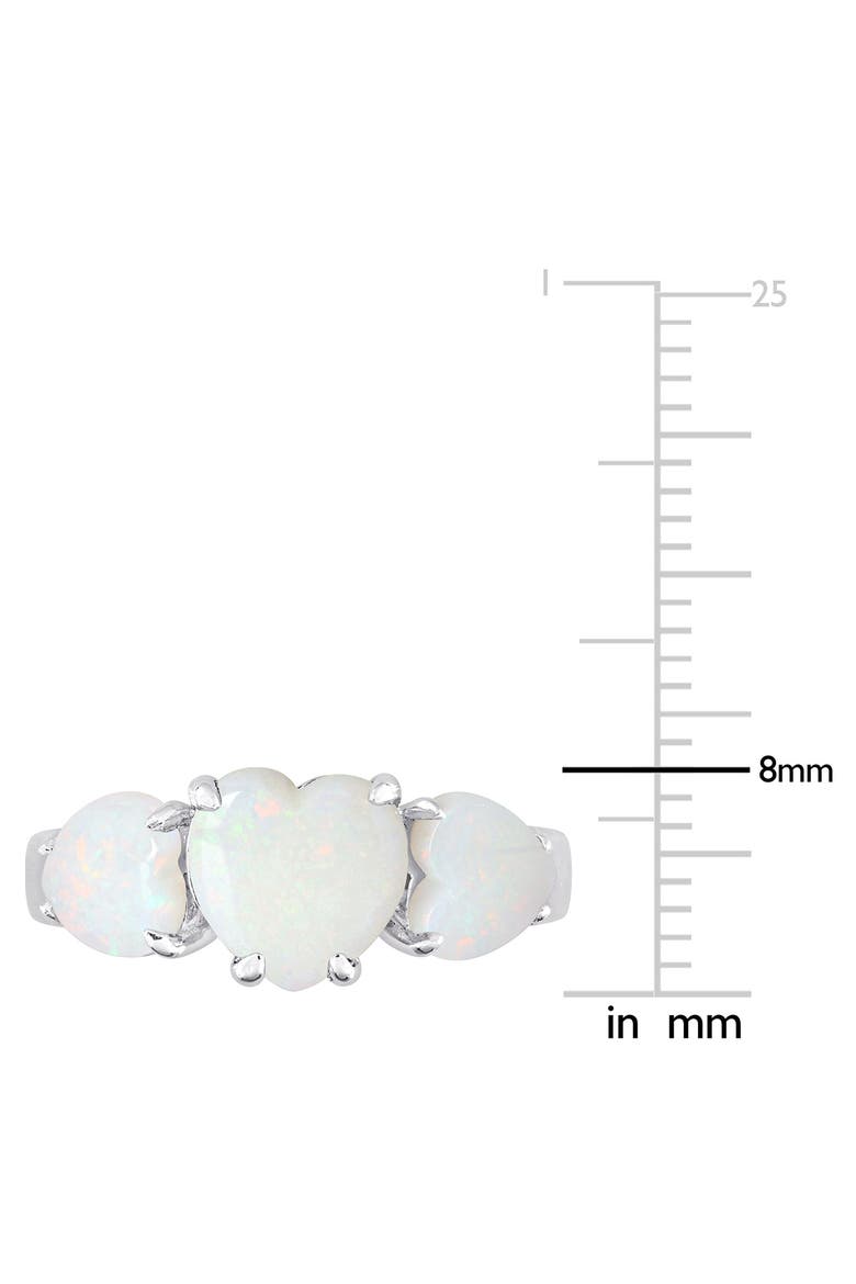 Sterling Silver Heart-Shape Opal 3-Stone Ring, Alternate, color, SILVER