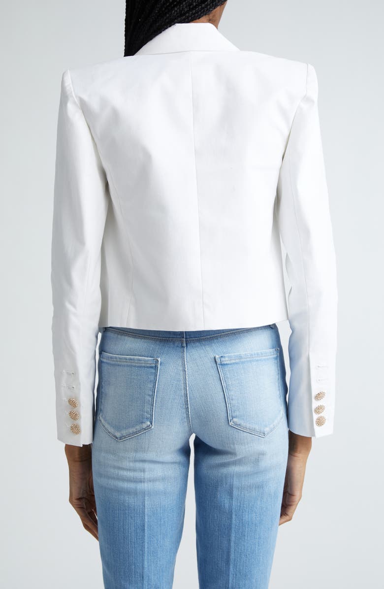 L'AGENCE Lila Double Breasted Boxy Blazer, Alternate, color, White