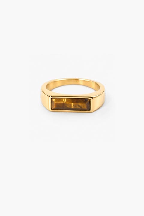 Bar Tigers Eye Ring