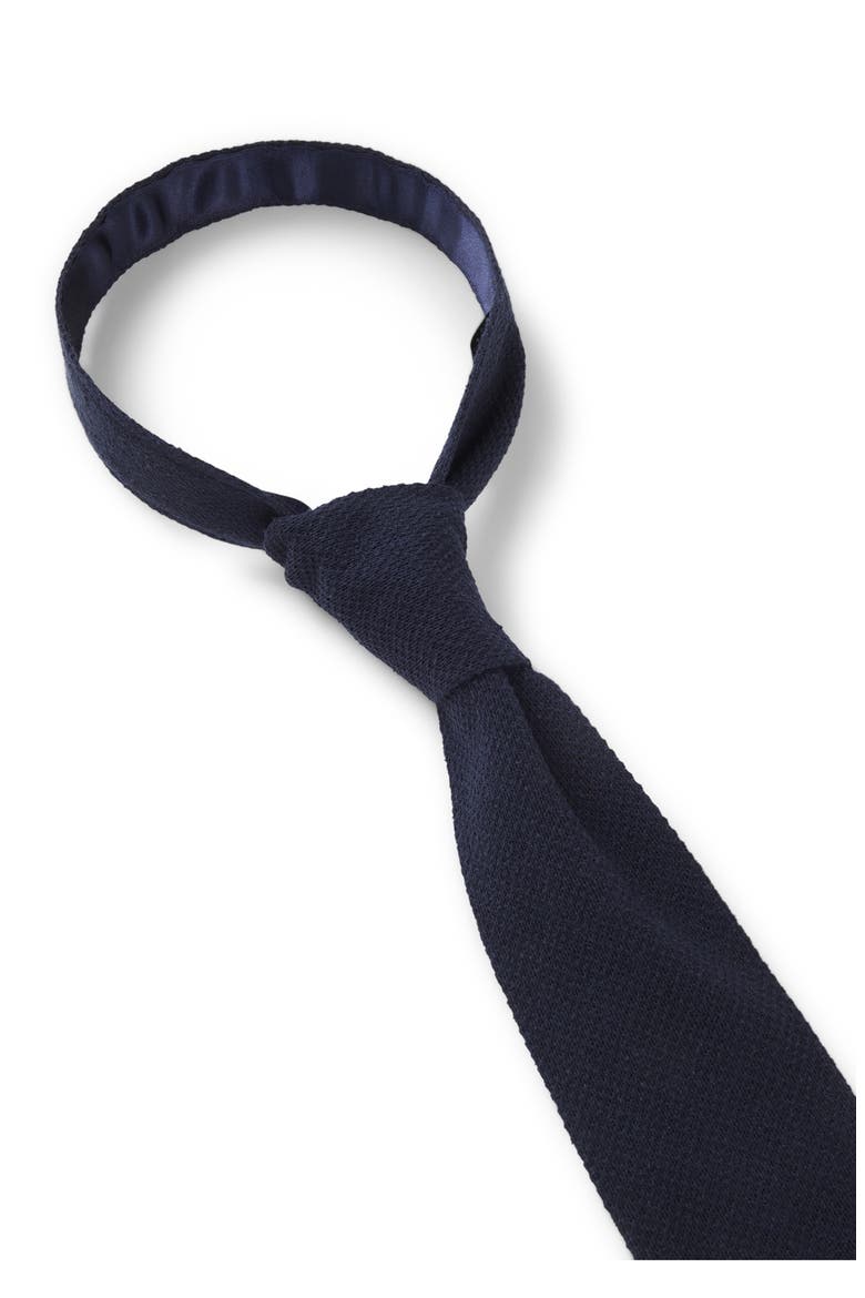 Knitted Silk Tie, Alternate, color, DARK BLUE