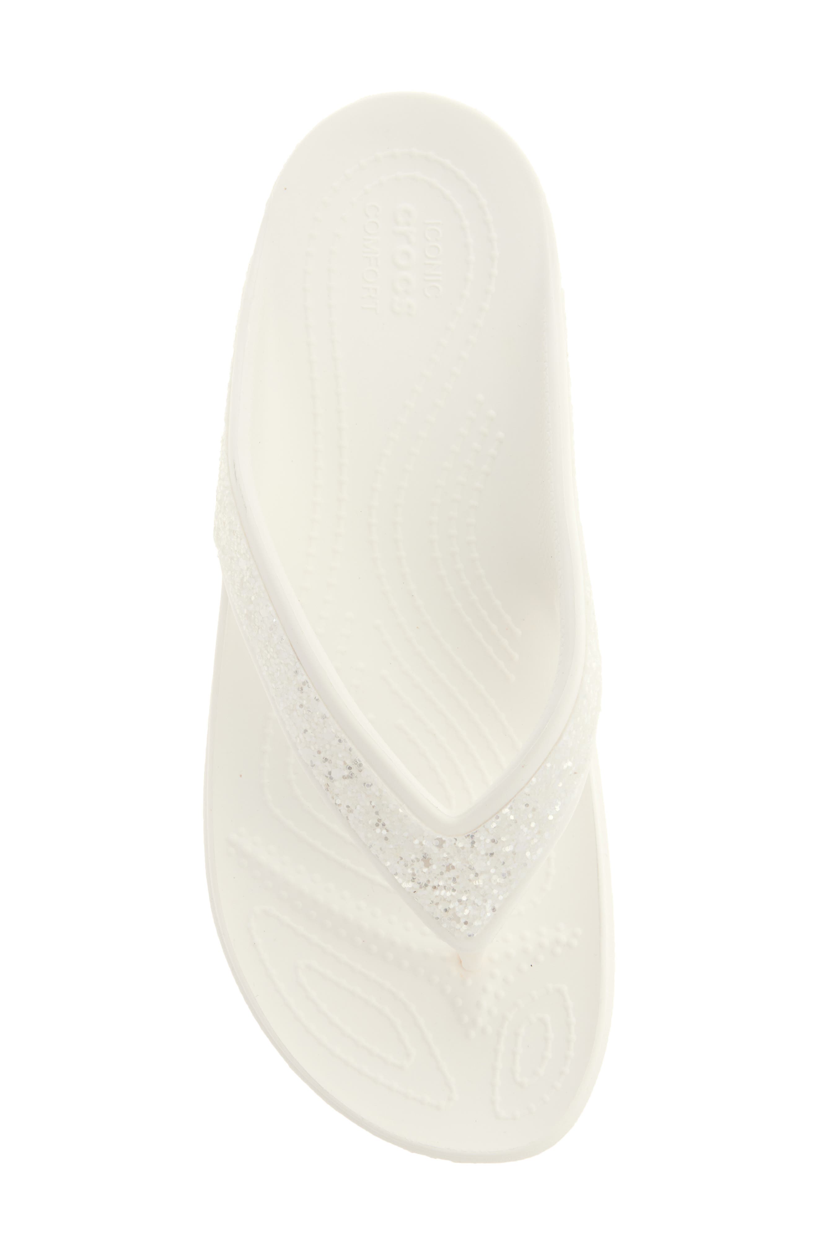 Sloane Glitter Platform Flip-Flop Sandal, Alternate, color, WHITE