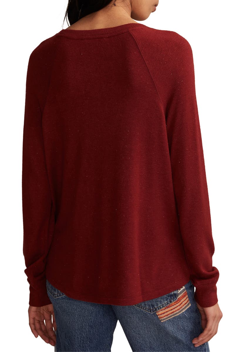 Lucky Brand Long Sleeve Crewneck T-Shirt, Alternate, color, Syrah Red