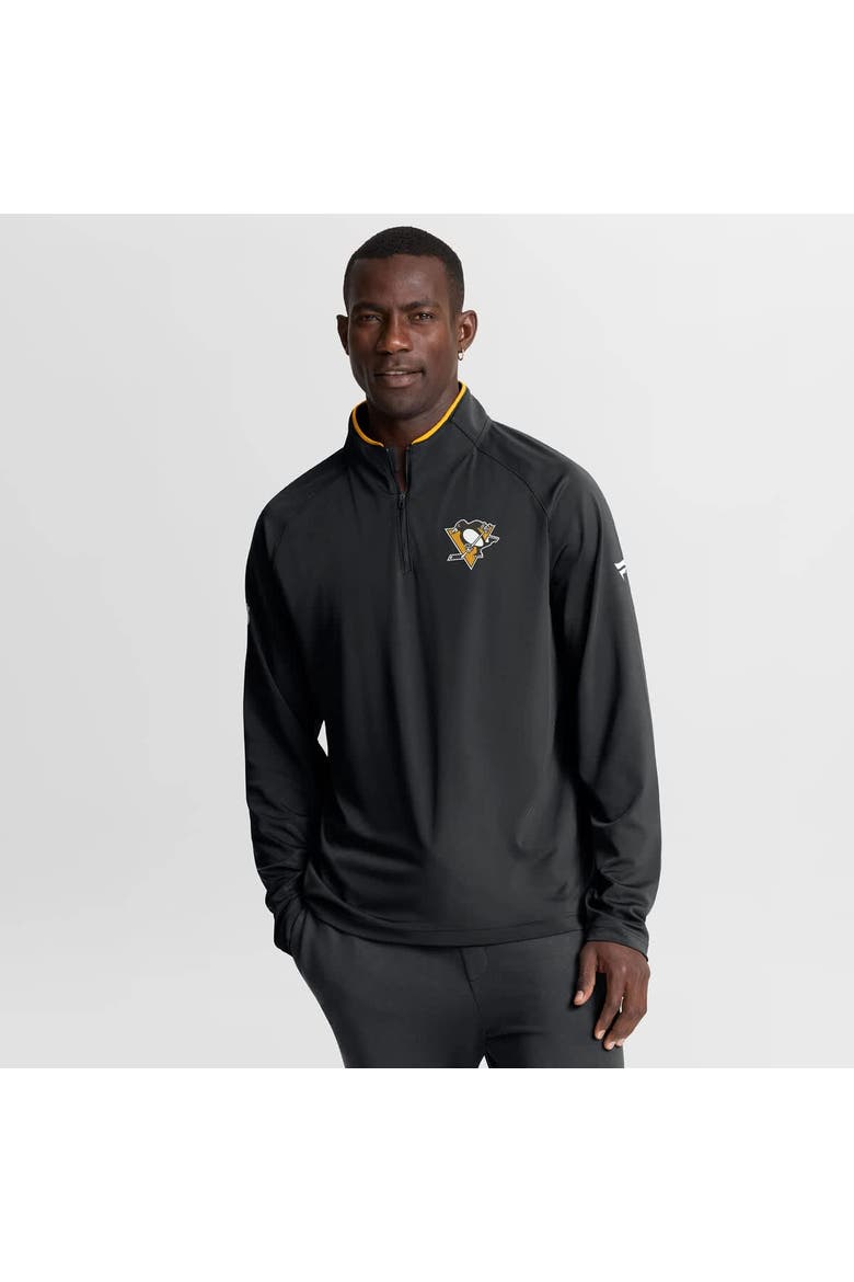 Men's Fanatics Black Pittsburgh Penguins Authentic Pro Rink Training Quarter-Zip Pullover, Main, color, Black