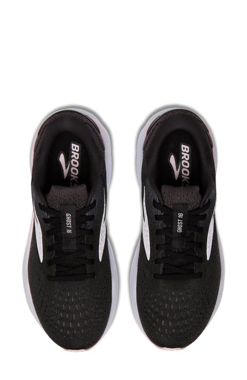 Brooks Ghost 16 Running Shoe In Black/white/orchid Ice