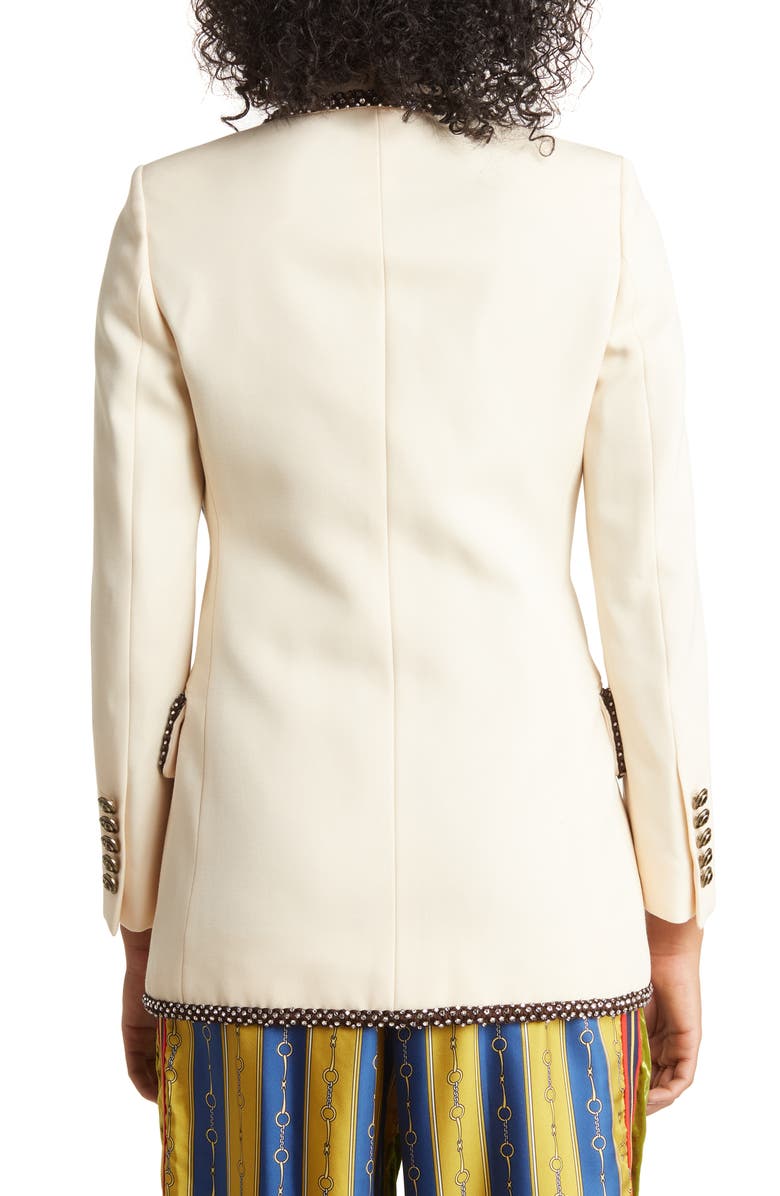 Gucci Classic Grain de Poudre Wool Jacket, Alternate, color, Ivory