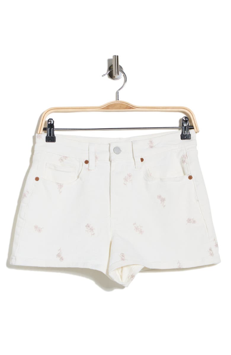 BLANKNYC Reeve Floral Embroidered High Waist Denim Shorts, Alternate, color, Summer Fling