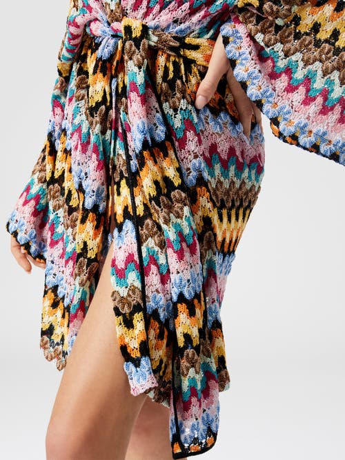 Missoni Kimono Cover-up In Lamé Viscose Lace With Belt In Multicoloured