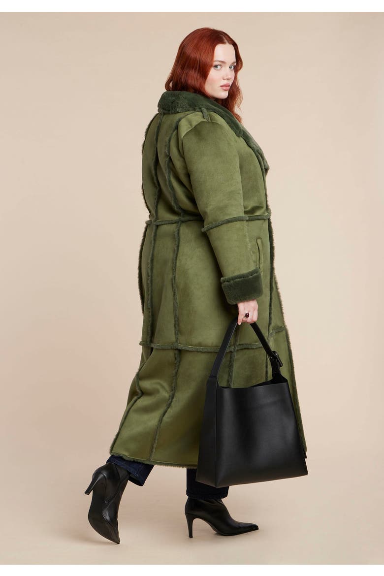 Long Fleece Lined Coat, Alternate, color, DARK CHIVE