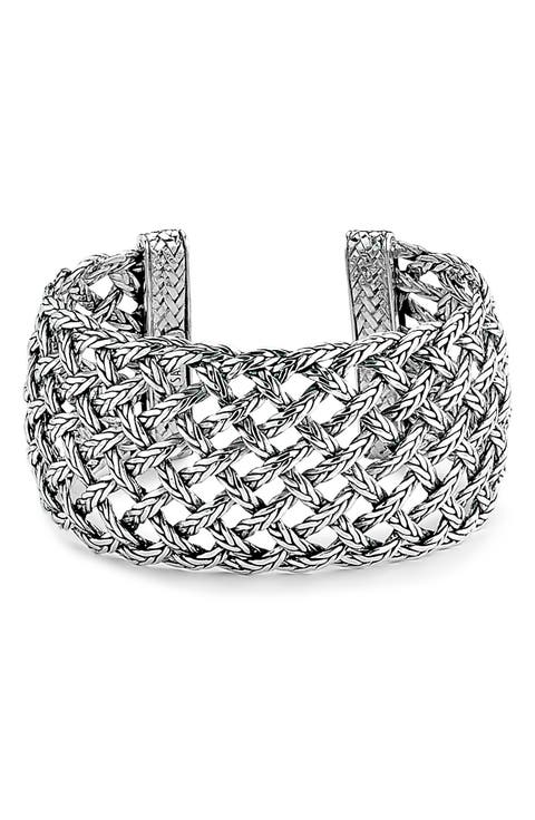 Sterling Silver Woven Cuff Bracelet