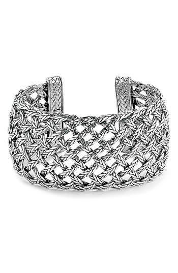 Samuel B. Sterling Silver Woven Cuff Bracelet In Silver