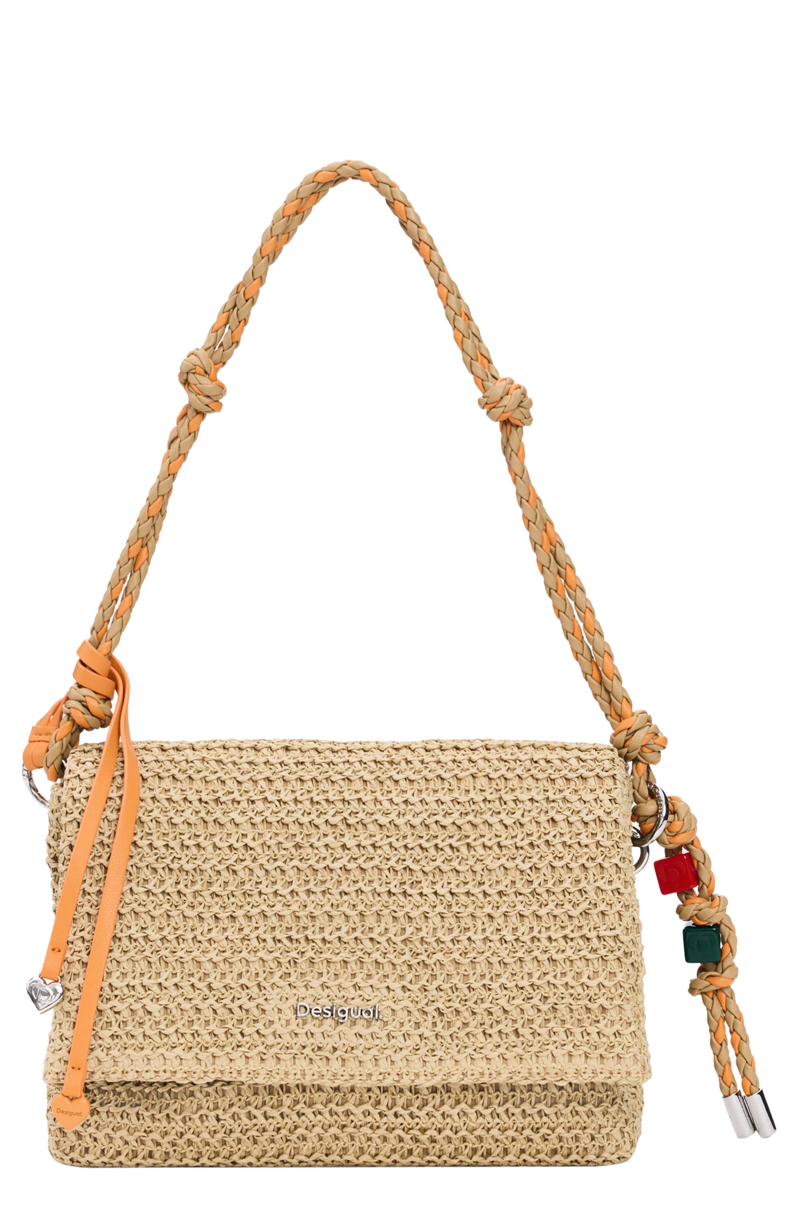 Desigual Raffia Crossbody Bag, Main, color, 