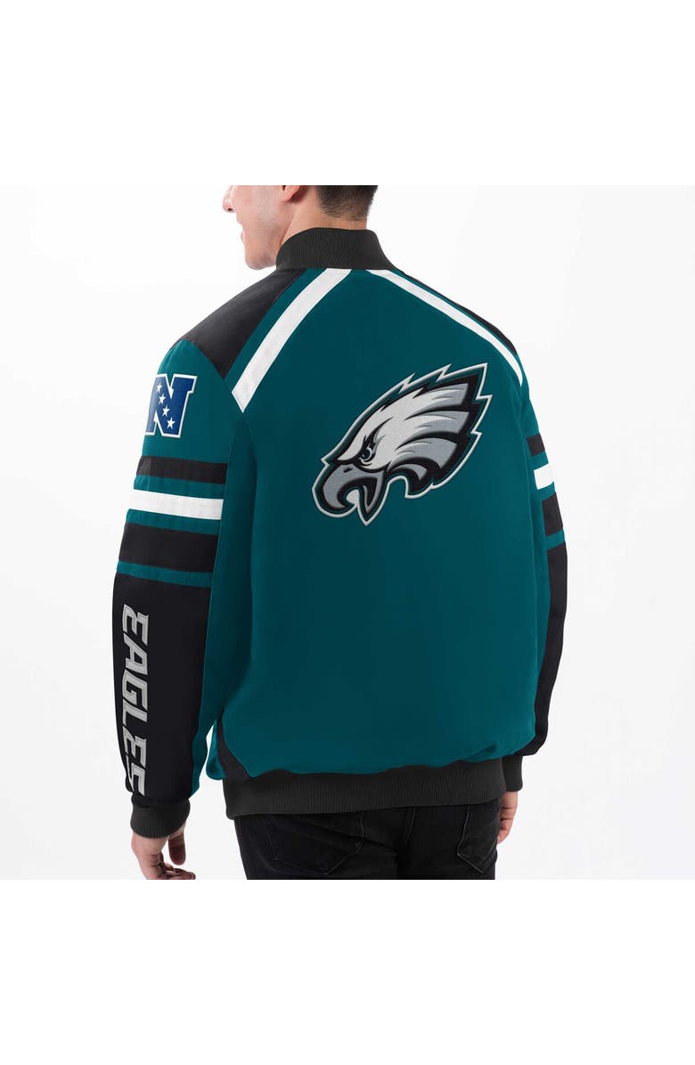 G-III SPORTS BY CARL BANKS Men's G-III Sports by Carl Banks Midnight Green Philadelphia Eagles Power Forward Racing Full-Snap Jacket, Alternate, color, 