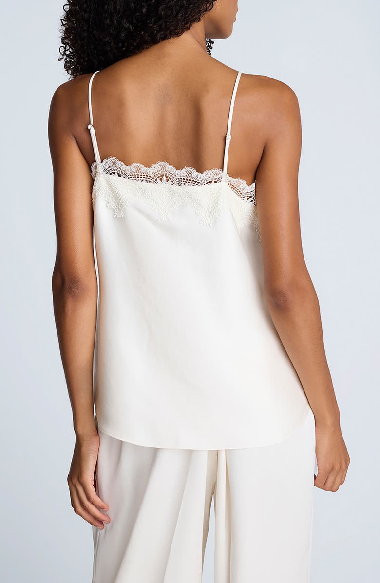 Kenneth Cole Lace Trim Satin Camisole, Alternate, color, Oyster