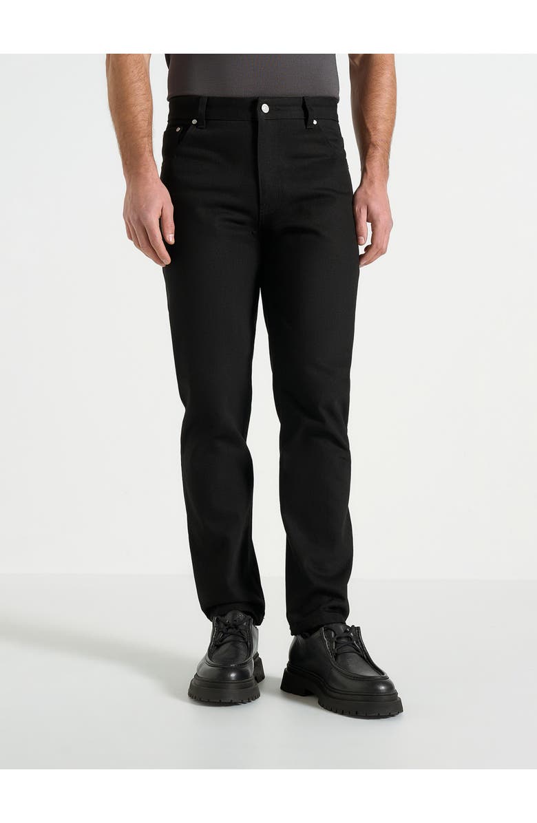 Manière De Voir Relaxed Straight Leg Jeans, Main, color, Black